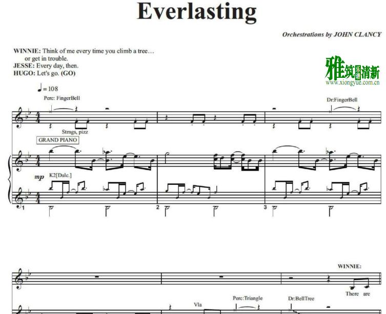 Tuck Everlasting - Everlasting 正谱 钢琴伴奏谱