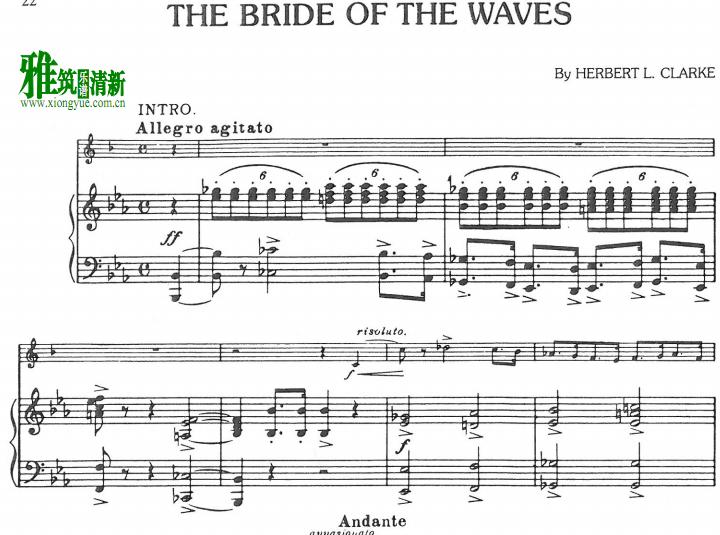 H.L.克拉克 飘动的帽带 H.L.Clarke The Bride Of Waves 次中音号钢琴伴奏谱