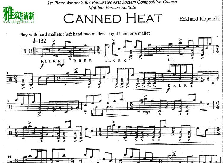 Eckhard Kopetzki - Canned Heat打击乐谱