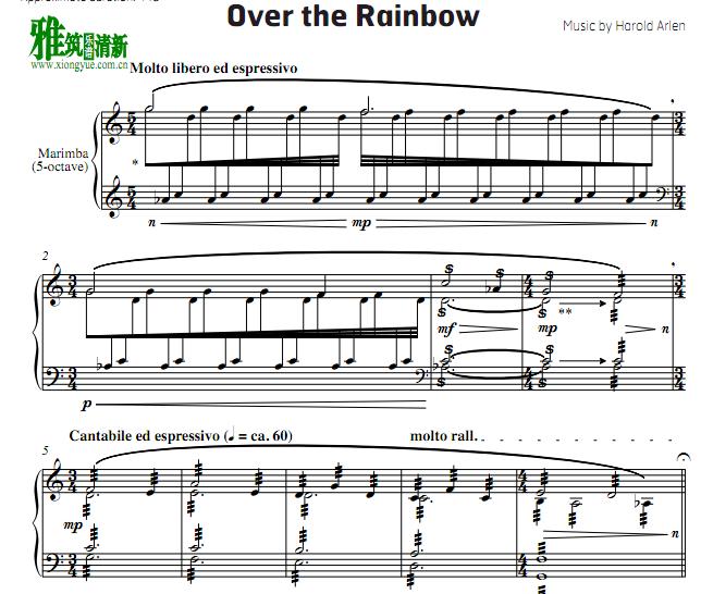 Over the Rainbow 马林巴谱