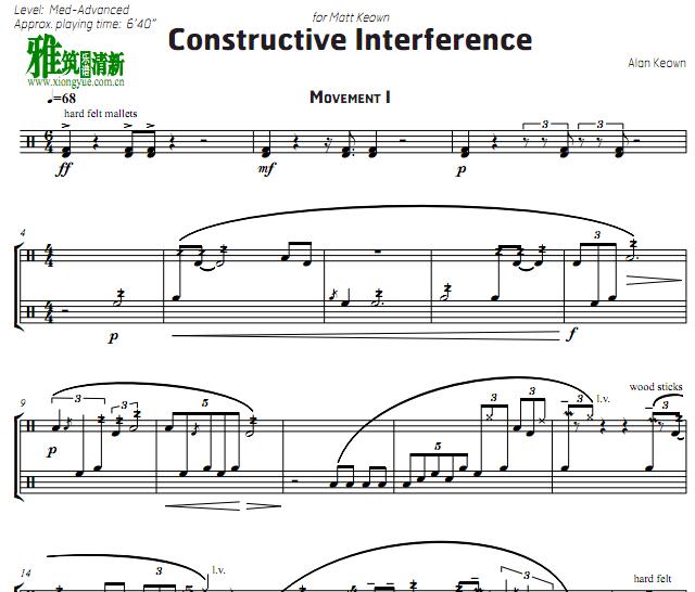 Constructive Interference Multi Percussion 组合打击乐谱