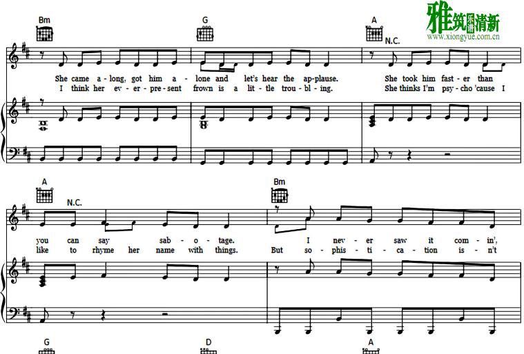 Taylor Swift - Better Than Revenge 正谱 钢琴谱