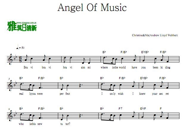 歌剧魅影 angel of music 声乐谱 原谱