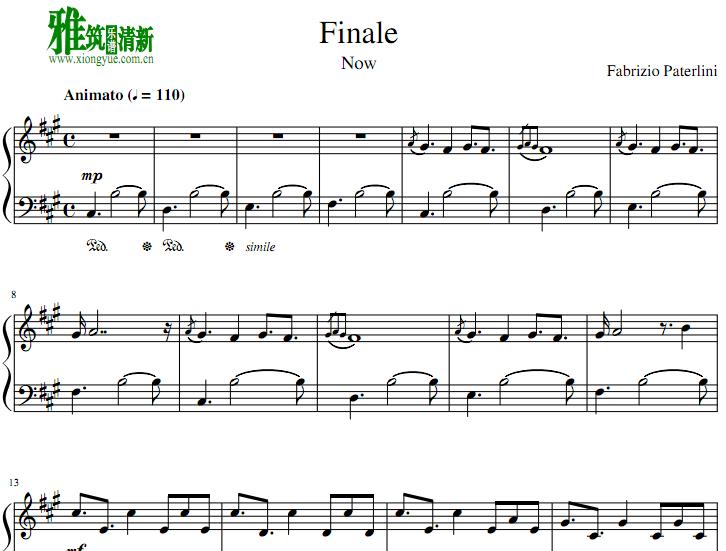 Fabrizio Paterlini - Finale钢琴谱