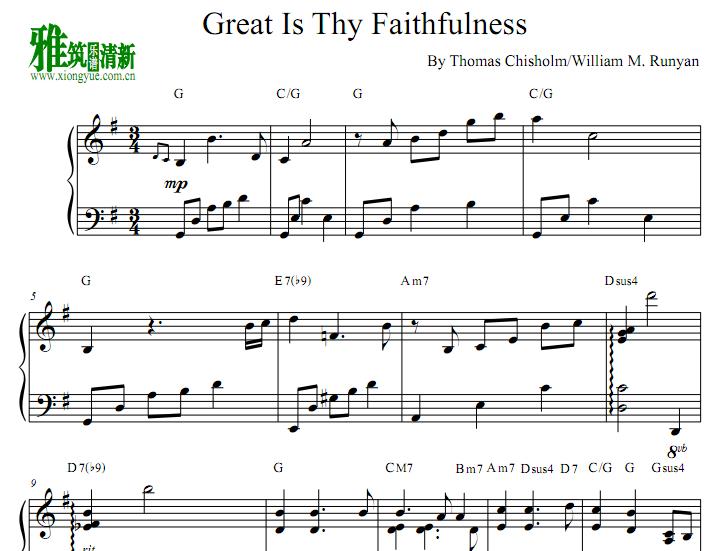 Great Is Thy Faithfulness钢琴谱