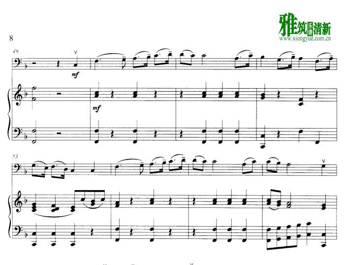 卡比契 F大调低音提琴协奏曲钢琴伴奏谱