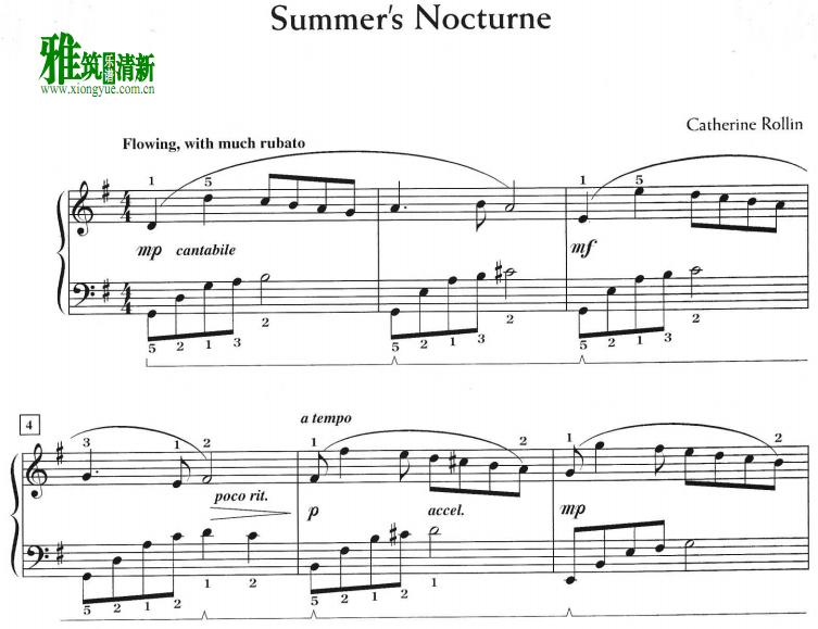 Catherine Rollin - summer's nocturne钢琴谱