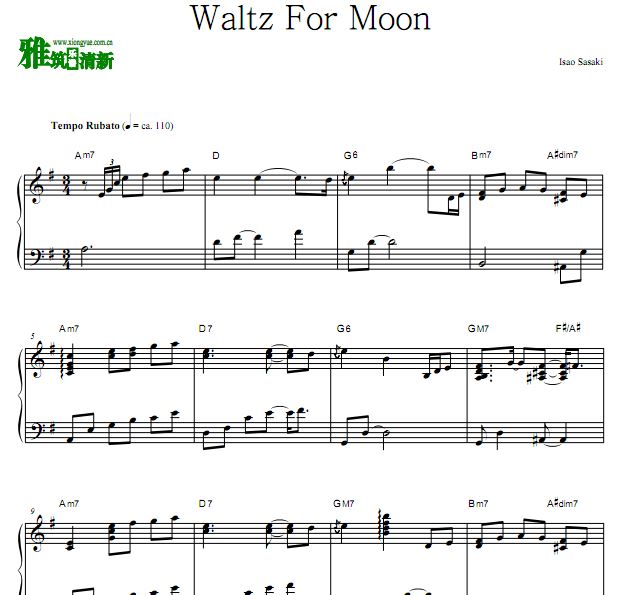 佐佐木功 Isao Sasaki - Waltz For Moon 钢琴谱