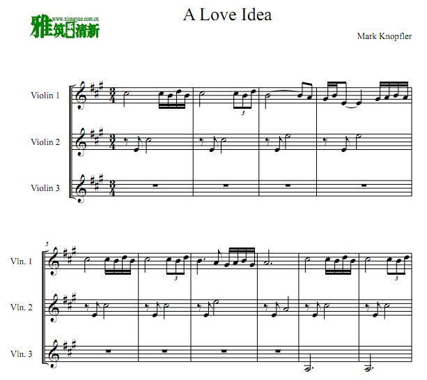 A love Idea 布鲁克林黑街插曲小提琴三重奏谱
