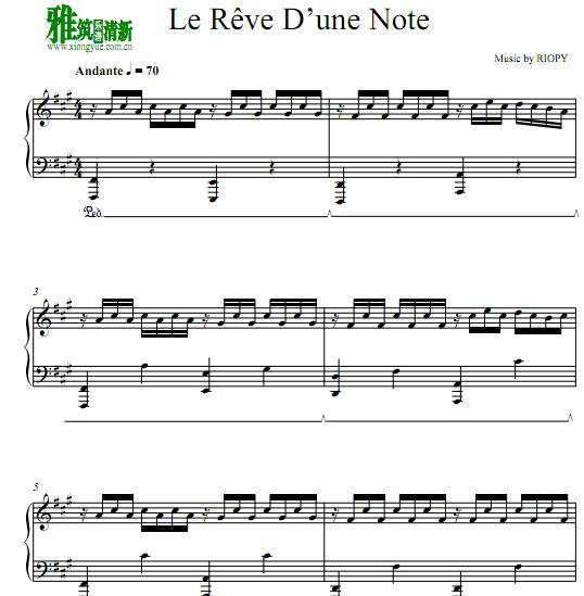 RIOPY - Le Reve D'une Note钢琴谱
