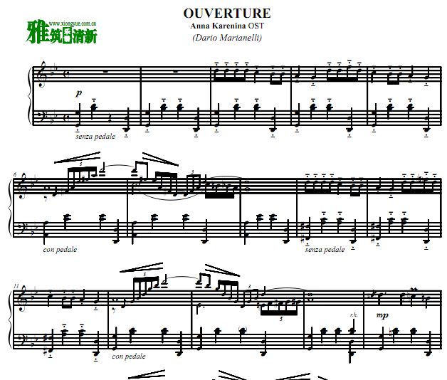 Anna Karenina(2012) - ouverture钢琴谱