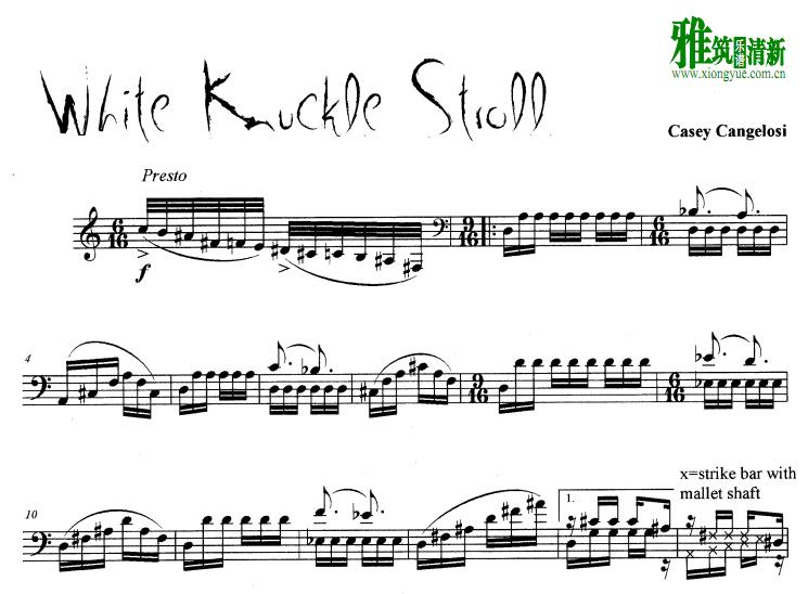 Casey Cangelosi - White Knuckle Stroll马林巴谱