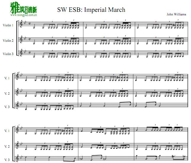 星球大战 帝国进行曲 Imperial March小提琴三重奏谱