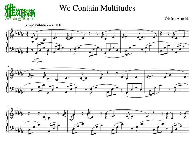Olafur Arnalds - We Contain Multitudes钢琴谱
