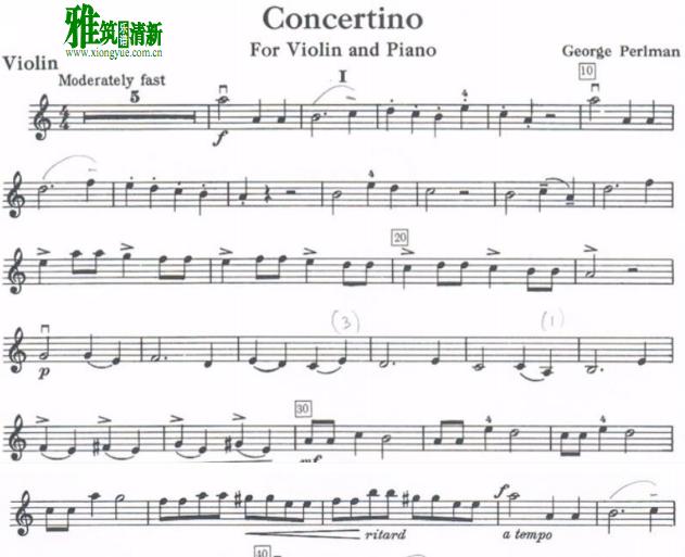  帕尔曼 Perlman - Concertino 小提琴谱