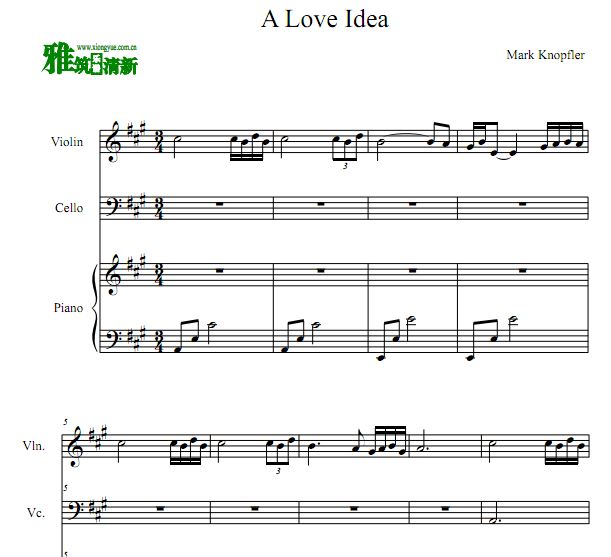 布鲁克林黑街 A love Idea 小提大提钢琴合奏谱