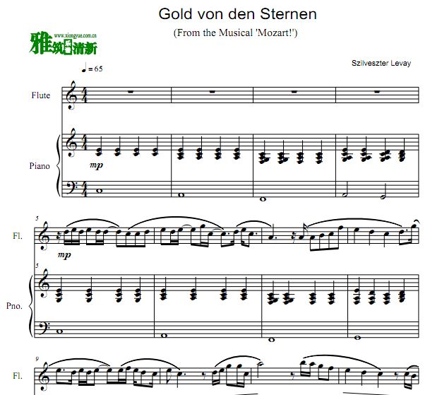 音乐剧莫扎特! 金星 Gold von den Sternen长笛钢琴二重奏谱