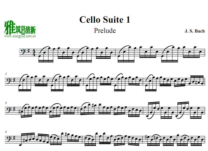 巴赫bwv 1007 前奏曲 低音提琴谱