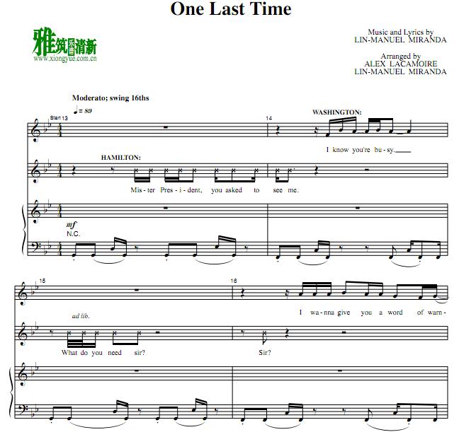 Hamiltonܶ - One Last Timeٰ