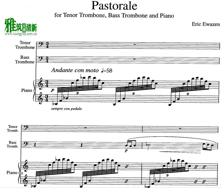 Eric Ewazen - pastorale 两长号钢琴伴奏谱
