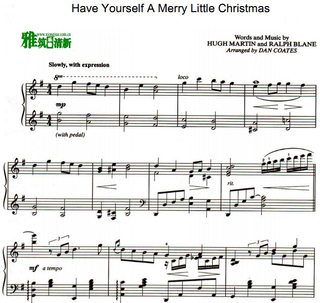 Dan coates  - Have yourself A Merry Little Christmas钢琴谱
