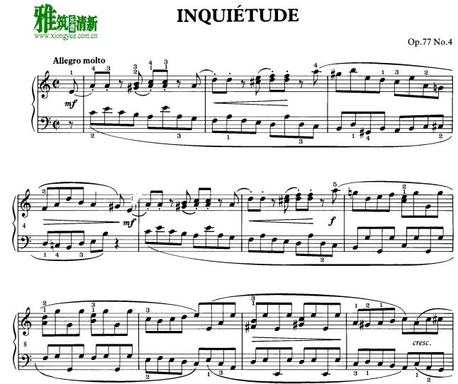 Mozkowski - Inquietude op.77 no.4钢琴谱