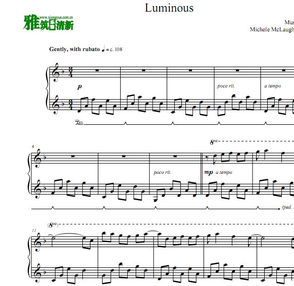 Luminous- Michele McLaughlin 钢琴谱