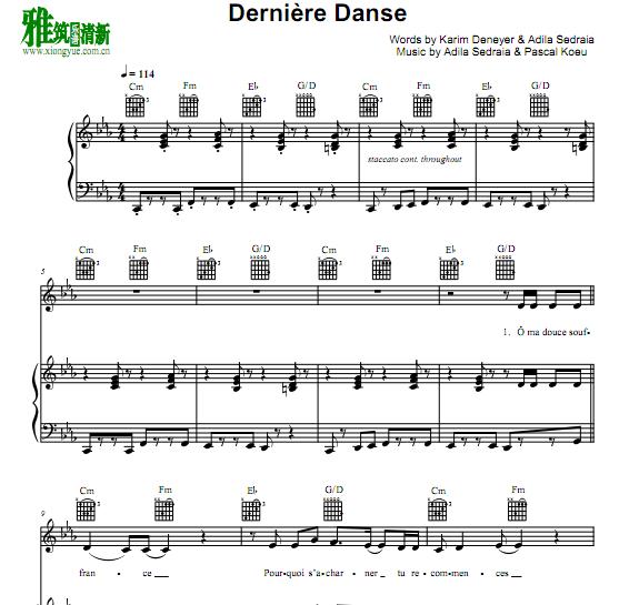 Indila - Dernière Danse正谱 钢琴谱