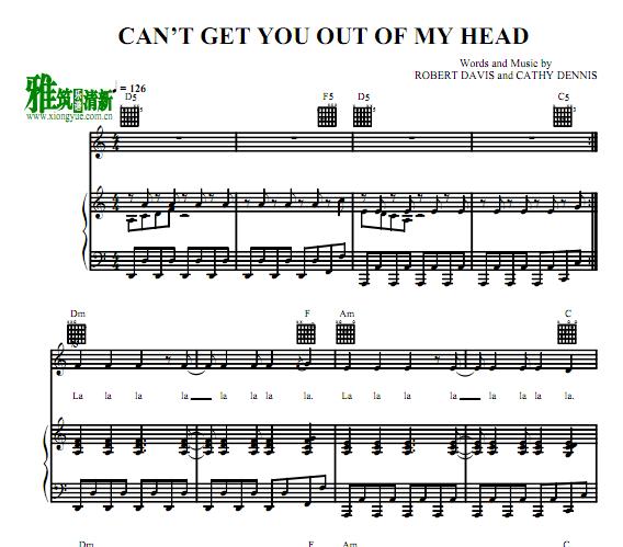 Kylie Minogue - Can't Get You Out Of My Head正谱 钢琴谱
