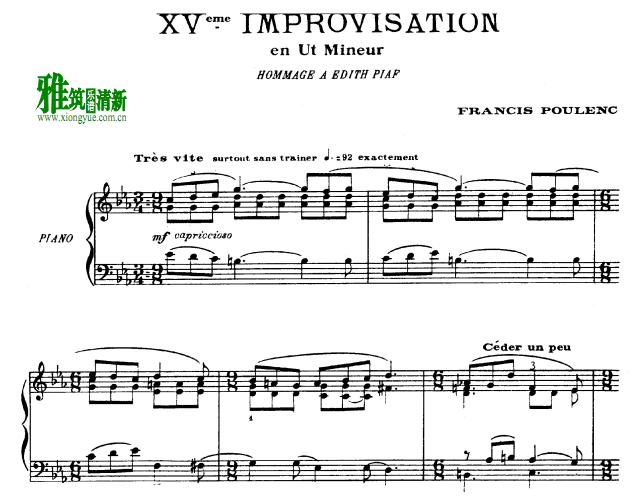 Poulenc - Improvisation No.15钢琴谱