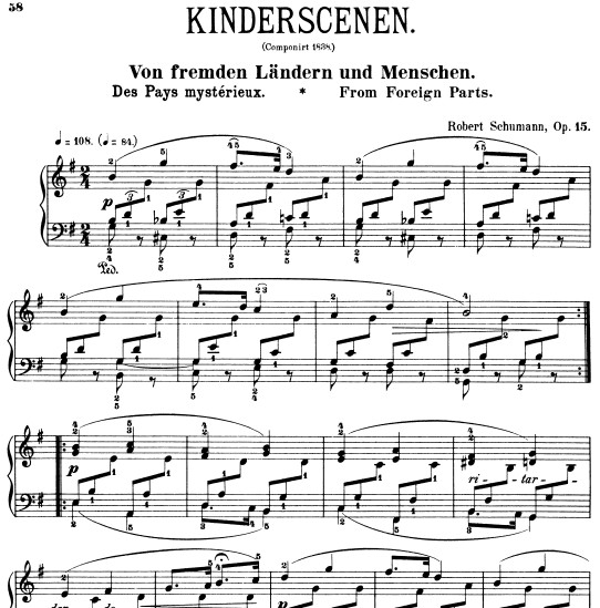 舒曼童年情景钢琴谱 带指法 Kinderszenen Op.15