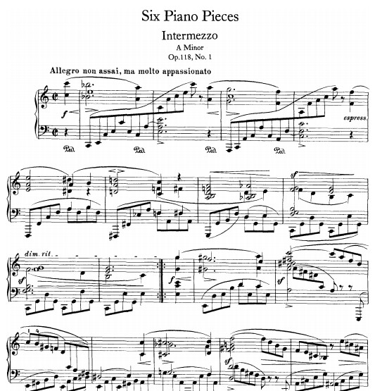 勃拉姆斯6首钢琴小品钢琴谱 op.118 Six Pieces for Piano