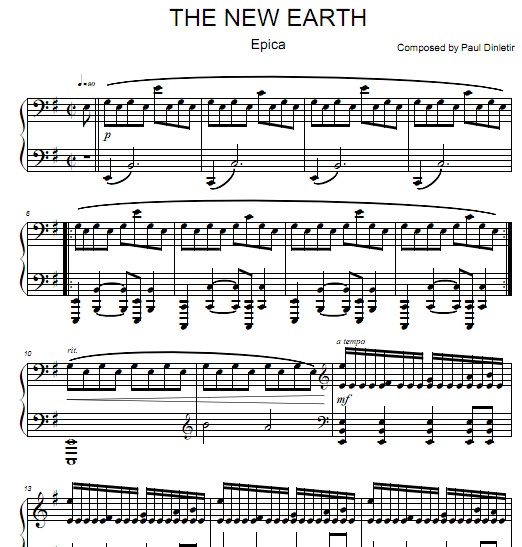 The New Earth钢琴谱