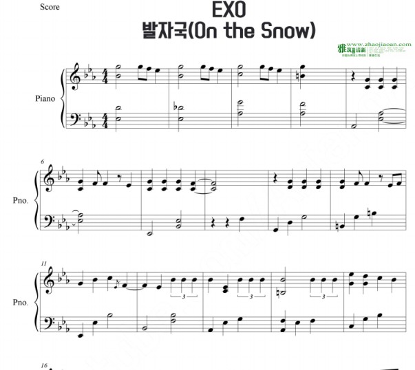 EXO - On the snow钢琴谱