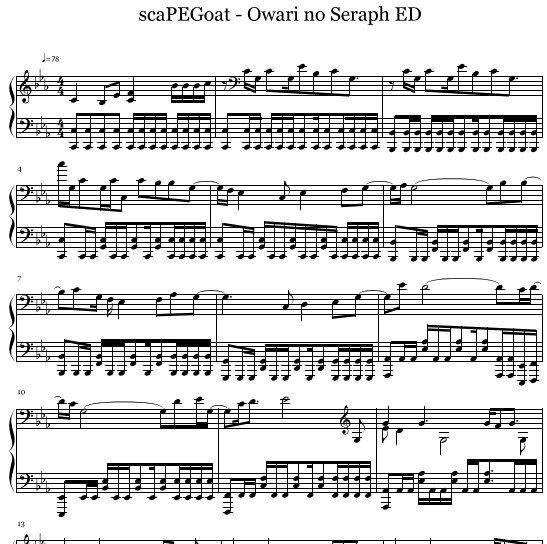 终结的炽天使ED scaPEGoat钢琴谱