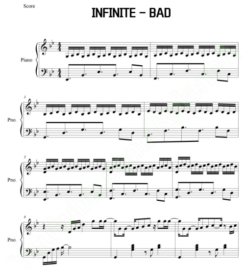 Infinite - Bad 钢琴谱