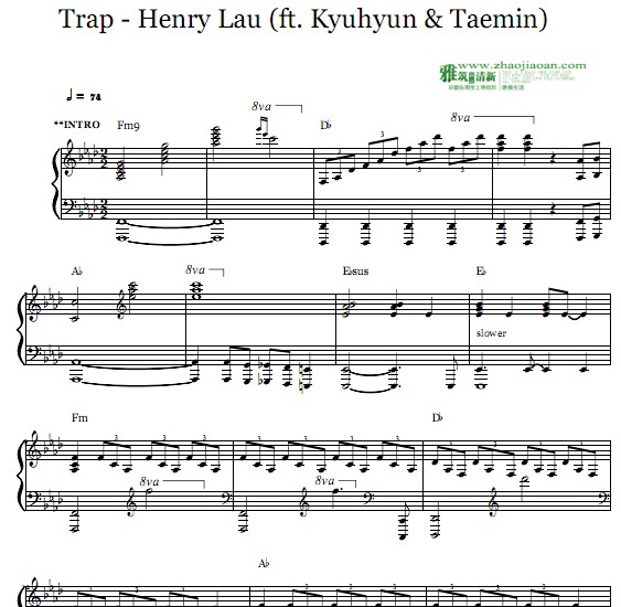 刘宪华-陷阱钢琴谱 Trap - Henry Lau