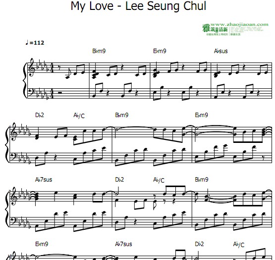 Lee Seung Chul李承哲My love钢琴谱