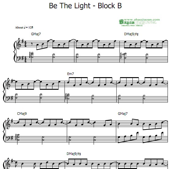 Block B -  Be The Light钢琴谱