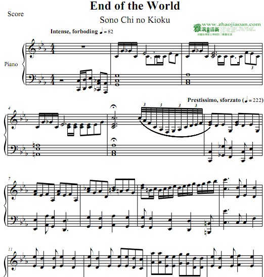jojo的奇妙冒险:星尘斗士钢琴谱 sono chi no kioku