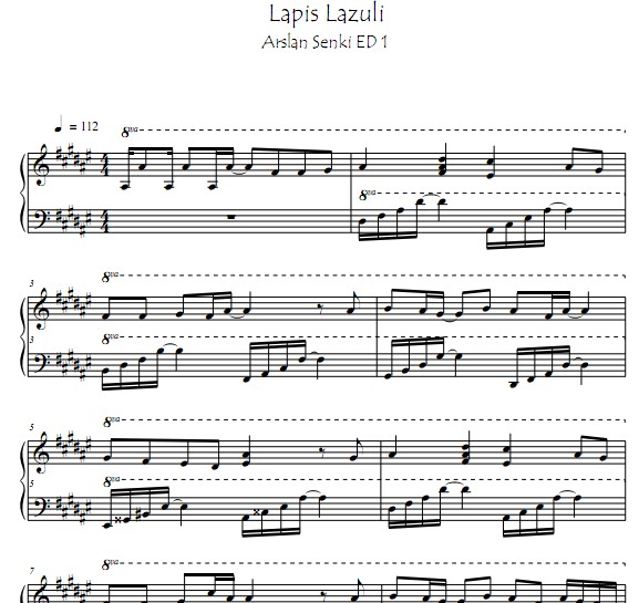 阿尔斯兰战记Lapis Lazuli钢琴谱
