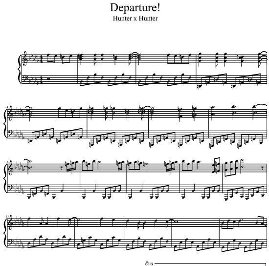 全职猎人Departure!钢琴谱