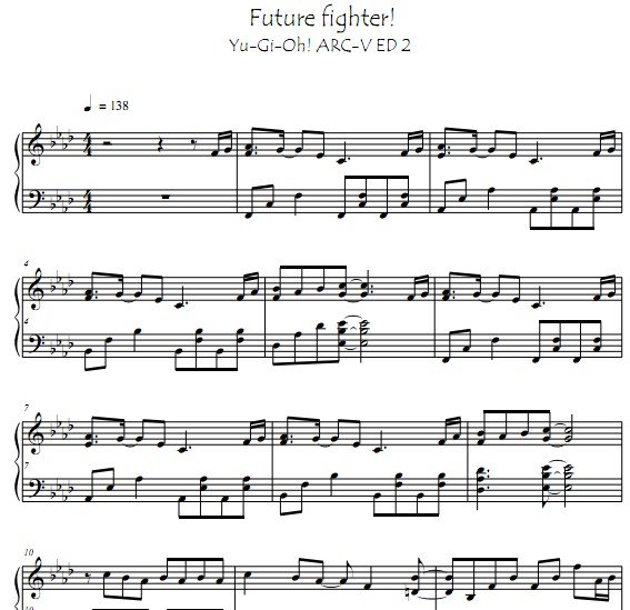 游戏王ARC-V Future fighter!钢琴谱