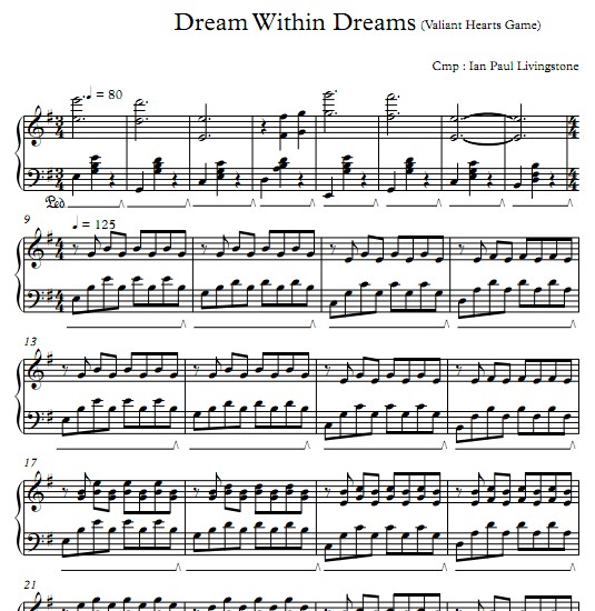 勇敢的心Dream Within Dreams钢琴谱
