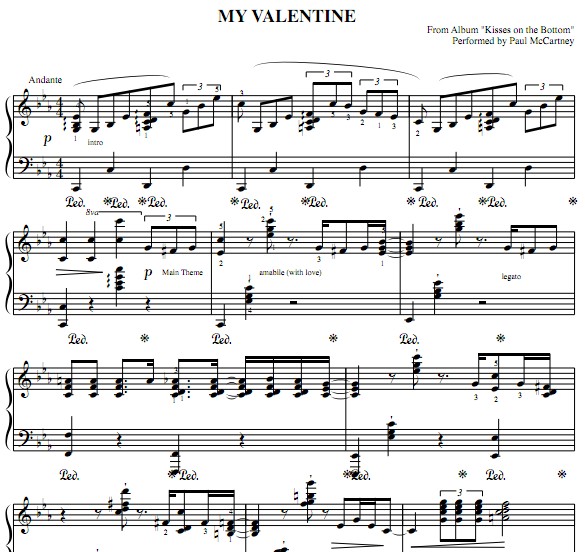 Paul McCartney - My Valentine钢琴谱