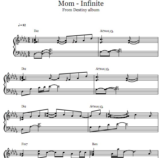 INFINITE – Mom 钢琴谱