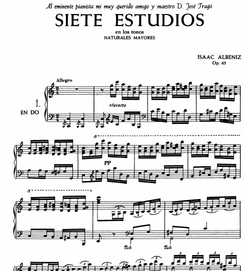 阿尔贝尼斯	Estudios Op.65钢琴谱