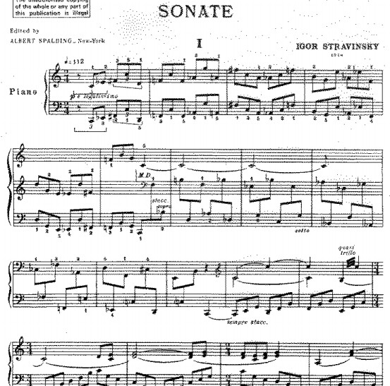 史特拉汶斯基Sonate (1924)钢琴谱