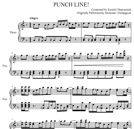 Punch Line钢琴谱