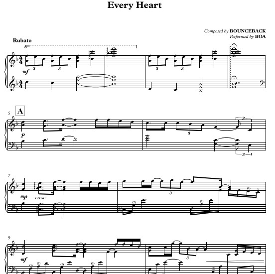 BoA – Every Heart钢琴谱